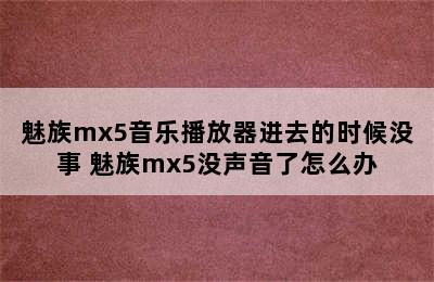 魅族mx5音乐播放器进去的时候没事 魅族mx5没声音了怎么办